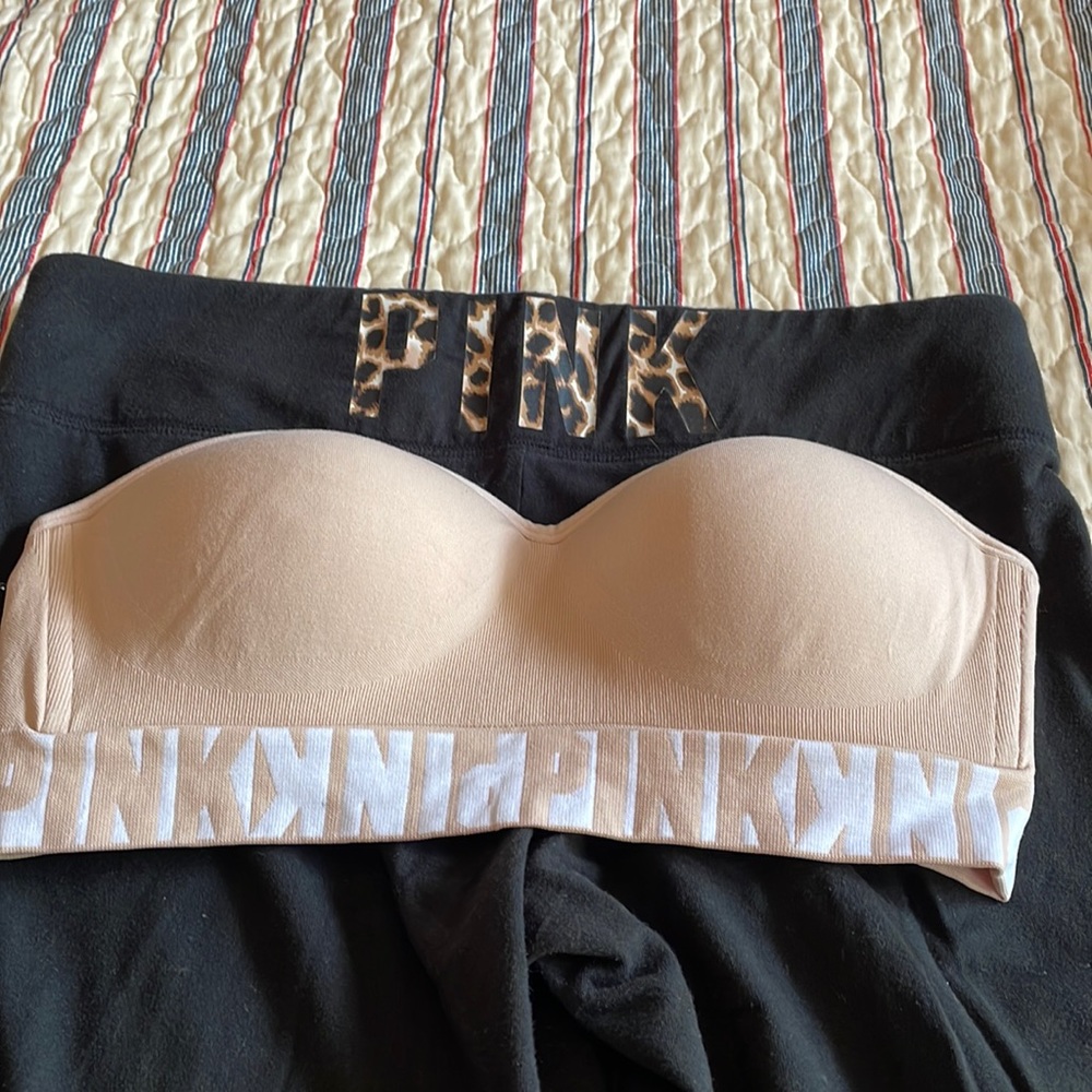 PINK yoga & PINK strapless bra